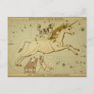 Cartão Postal astronomia venenosa astrologia Monoceros unicórnio