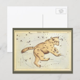 Cartão Postal Astronomia Vintage, Constelação Major de Ursa, U