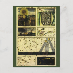 Cartão Postal Astronomia Vintage, Stella Magorum, Estrelas Celes