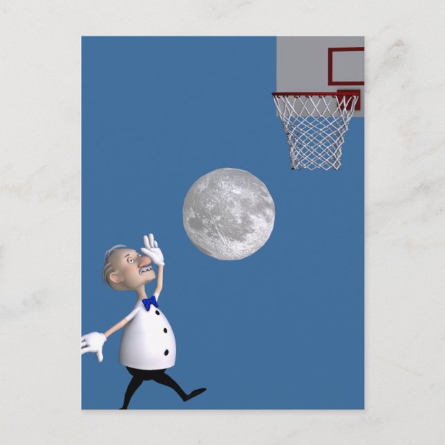 Cartão Postal Astrônomo jogando basquete (Frente)