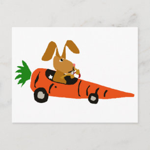 Cartão Postal AT- Cartoon Carrot Cartoon Engraçado Movido a Coe