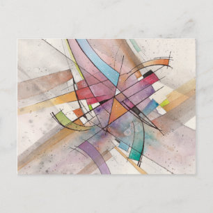 Cartão Postal ATA CANT na PASTEL MAJOR Abstrato Art Watercolor