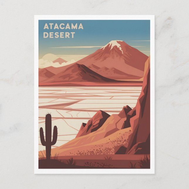 Cartão Postal Atacama Desert Chile Vintage (Frente)