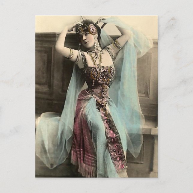 Cartão Postal Atacando um Pose Egípcio (Frente)