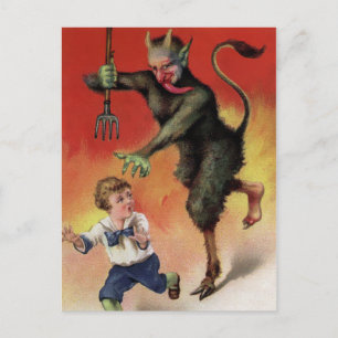 Cartão Postal Atacando Vintage Mau Krampus