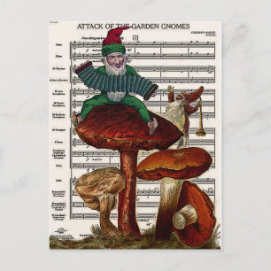 Cartão Postal "Ataque aos Gnomos do Jardim"