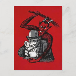 Cartão Postal Ataque Vintage Victorian Devil