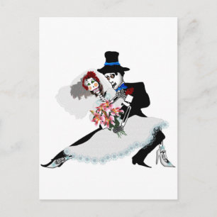 Cartão Postal "Até a morte nos faz parte - Dia do casamento mort