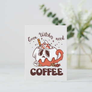 Cartão Postal Até Bruxas Precisam De Café