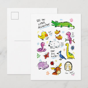 Cartão Postal Até Mais Tarde Jacaré – Divertido Trocadilho de De