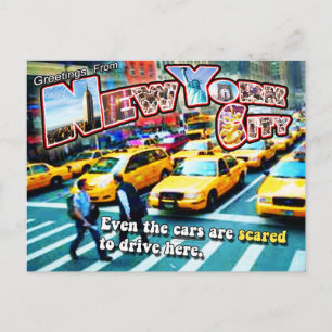 Cartão Postal Até os carros estão com medo de dirigir aqui - Car