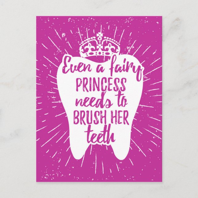 Cartão Postal Até Uma Princesa Fada Precisa Escovar Os Dentes (Frente)