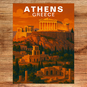 Cartão Postal Atenas, Grécia Antigos Restos Clássicos