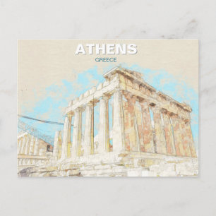 Cartão Postal Atenas Grécia – Cidade Antiga Lembrança de Viagem