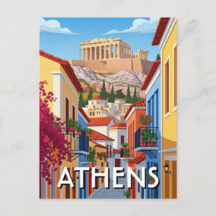 Cartão Postal Atenas Grécia Plaka Viagem