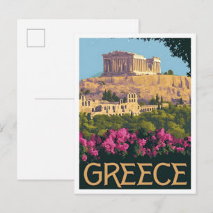 Cartão Postal Atenas Grécia Viagens Antigas