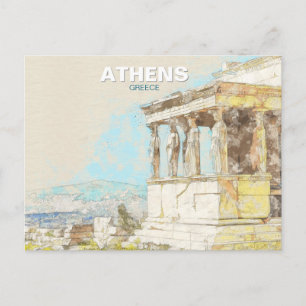 Cartão Postal Atenas Grécia – Vista da Cidade Grega Antiga, Viag