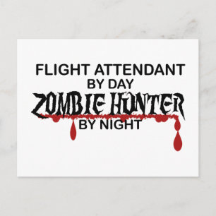 Cartão Postal Atendedor de Voo Zombie Hunter