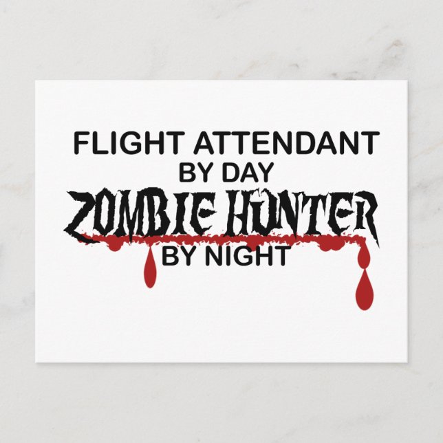 Cartão Postal Atendedor de Voo Zombie Hunter (Frente)