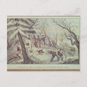 Cartão Postal Aterrissagem dos peregrinos em Plymouth