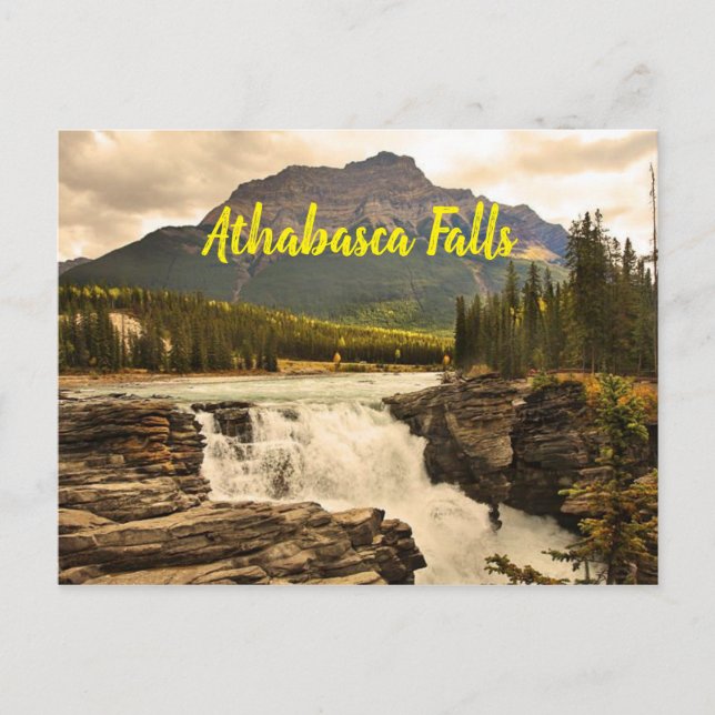 Cartão Postal Athabasca Falls Canadá estilizado (Frente)