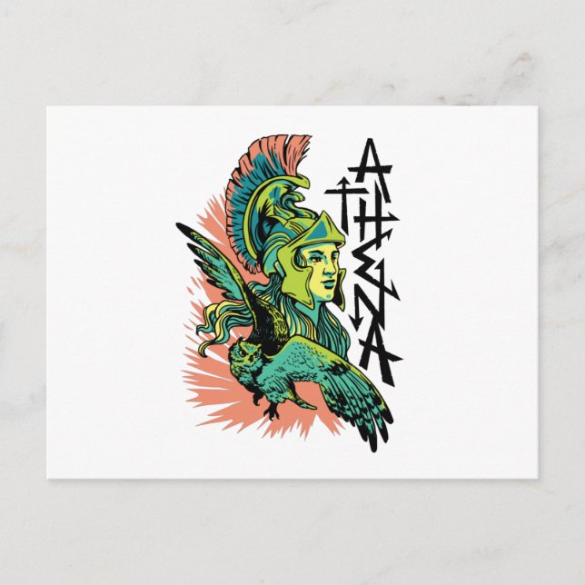 Cartão Postal Athena Goddess Mythical Greece (Frente)
