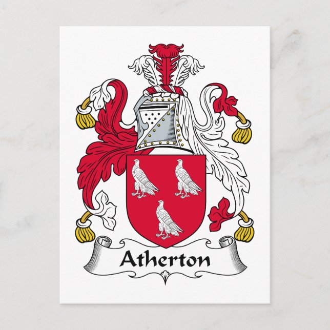 Cartão Postal Atherton Family Crest (Frente)