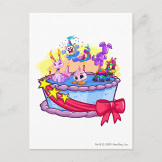 Cartão Postal Atirada Do Grupo Birthday Cake