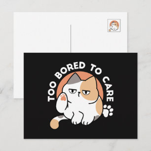 Cartão Postal Atitude de Gato Preguiçoso – Muito Entediado para 