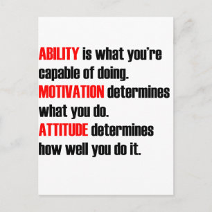 Cartão Postal atitude de motivação de habilidade