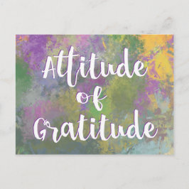 Cartão Postal Atitude inspiradora de gratidão dizendo