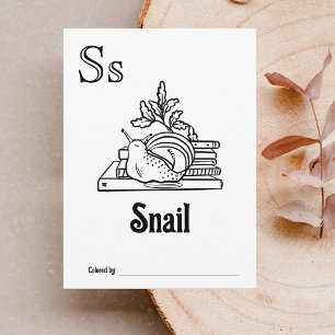 Cartão Postal Atividade de Chá de fraldas de Coloração ABC Anima