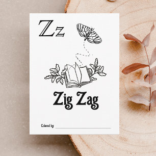 Cartão Postal Atividade de Chá de fraldas de Coloração ABC Anima