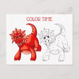 Cartão Postal Atividade De Coloração Do Dragão Laranja De Pêsseg