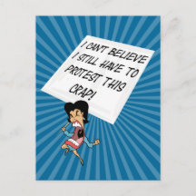 Ativista furioso com sinal de protesto