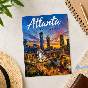Cartão Postal Atlanta Futebol 2026 Postcard da Cidade Sede Geórg