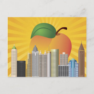 Cartão Postal Atlanta Georgia com Cartão-Postal Peach