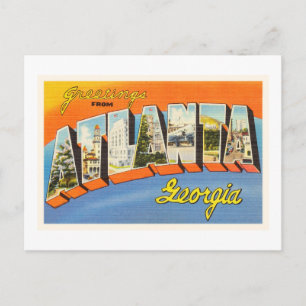 Cartão Postal Atlanta Georgia GA Old Vintage Travel Postcard-