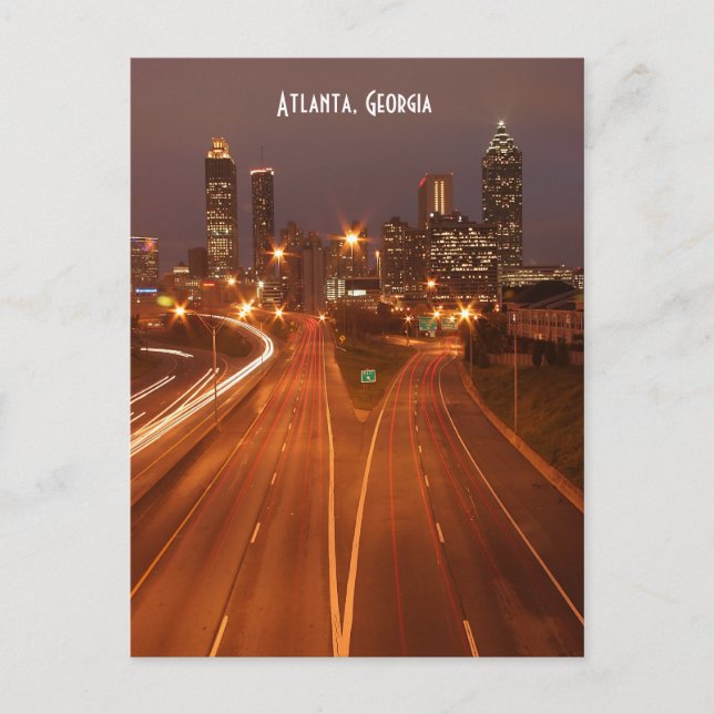 Cartão Postal Atlanta Georgia no Cartão-postal Dusk (Frente)