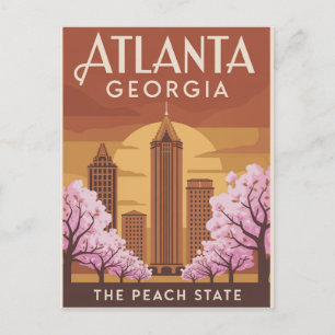 Cartão Postal Atlanta Geórgia O Estado da Pêssego