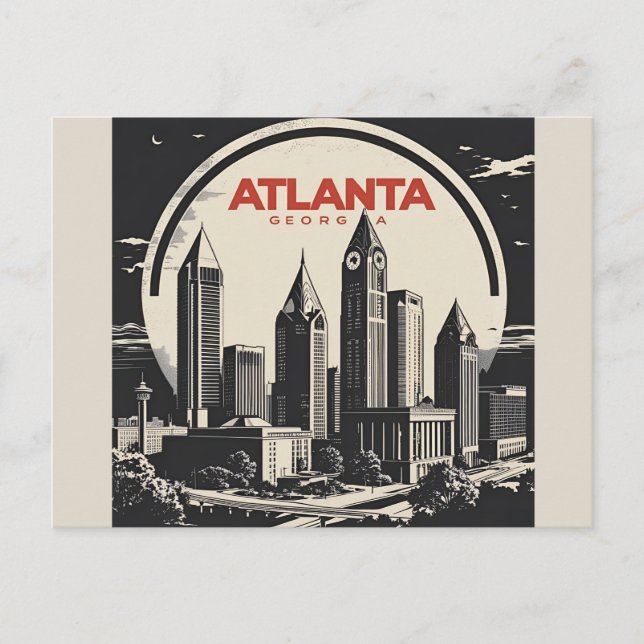 Cartão Postal Atlanta Georgia Skyline (Frente)