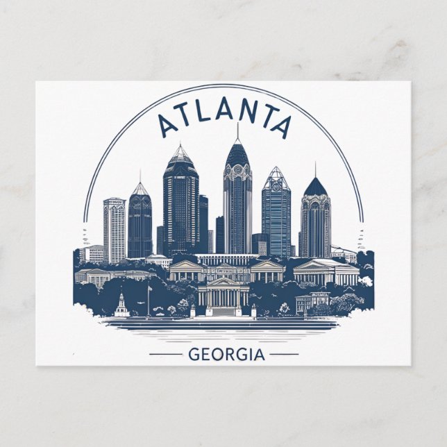 Cartão Postal Atlanta Georgia Skyline (Frente)