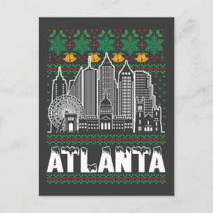 Cartão Postal Atlanta Georgia Ugly Christmas