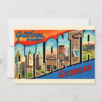 Cartão postal Atlanta Georgia Vintage
