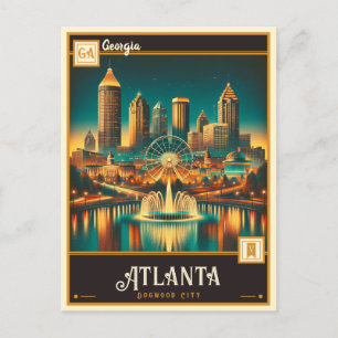 Cartão Postal Atlanta, Geórgia   Vintage