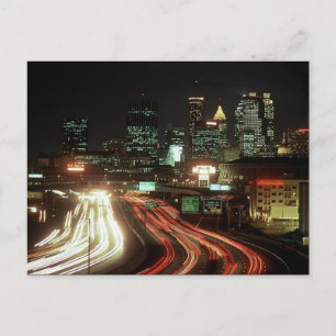Cartão postal Atlanta Night Fulton Rua Central Av