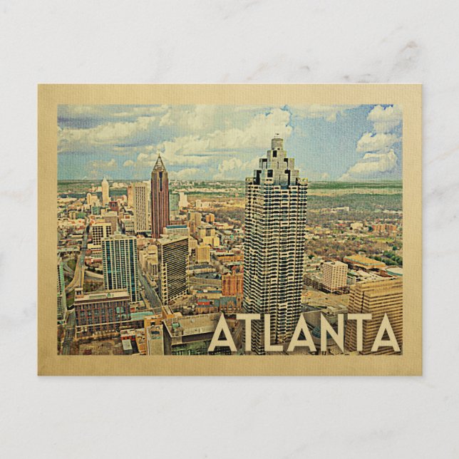 Cartão Postal Atlanta Skyline Postcard Atlanta Viagens vintage (Frente)