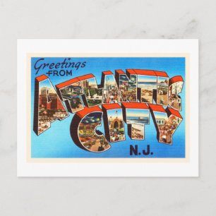 Cartão Postal Atlantic City 1 New Jersey NJ Viagens vintage -