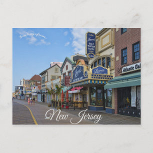Cartão Postal Atlantic City Boardwalk Nova Jersey EUA