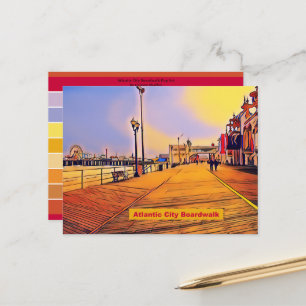 Cartão Postal Atlantic City Boardwalk Pop Art